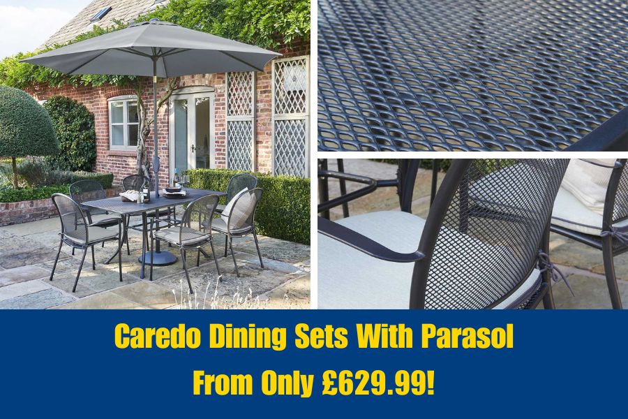 Images of Kettler Caredo metal garden dining furniture sets